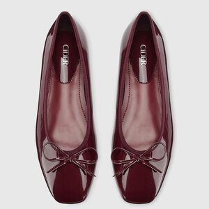 Cider Burgundy Patent Bow Ballet Flats